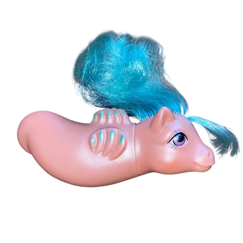 Vintage 1986 My Little Pony MLP Wavedancer Pink Seahorse Sea Pony Blue Neon Hair